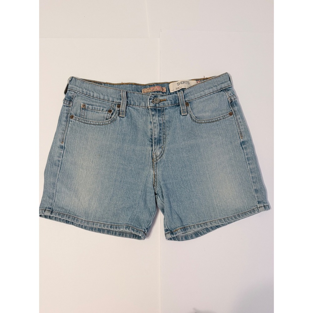 Levi 515 Denim Shorts Womens 12 Blue Excellent Light Wash Mid Rise Stretch